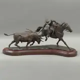 Jorge Hernández Garnica, REJONEADOR, 1983, Bronce, patinado en color marrón; base de madera