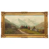 Firmado Curti, Paisaje, Óleo sobre tela