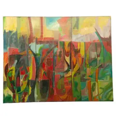 Mario Beauregard, La avenida Juárez. Vista desde la avenida Hidalgo, 1965, Óleo sobre madera