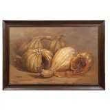 Macrina Krauz, Bodegón de calabazas, 1971, Óleo sobre tela sobre masonite