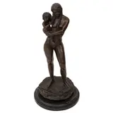 Gabriel Ponzanelli, MATERNIDAD, Bronce, patinado en color marrón; base de mármol negro (fracturada)