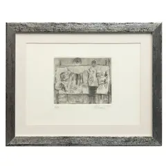 Gerardo Cantú, Sin título (Personajes en cama), 2004, Grabado 5 / 5, P / E