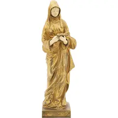 Georges Omerth, DAMA CON LIBRO, Escultura crisoelefantina con base en alabastro