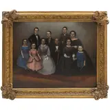 Retrato Familiar, MÉXICO, SIGLO XIX, Óleo sobre tela