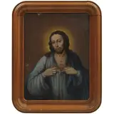 Sagrado Corazón de Jesús, MÉXICO, FINALES DEL SIGLO XIX, Óleo sobre tela