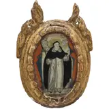 San Vicente Ferrer, MÉXICO, SIGLO XIX, Tinta sobre vidrio eglomizado