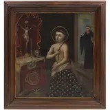 MÉXICO, SIGLO XVIII by San Nicolás Tolentino Flagelándose, Óleo sobre tela, offered May 2024