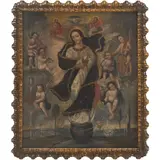 Virgen Tota Pulchra, MÉXICO, SIGLO XVIII, Óleo sobre tela
