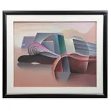 R. Juárez, Abstracto, Óleo y arena sobre masonite