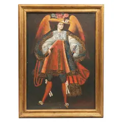 Ángel Arcabucero, ESCUELA CUZQUEÑA, SIGLO XX, Óleo sobre tela