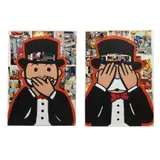 Mr. Monopoly by Autor No Identificado, Collage con aplicación de acrílico, sold May 2024