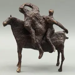 Heriberto Juárez, CABALGATA, Bronce, patinado en color marrón