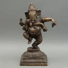 Ganesha, INDIA, SIGLO XX, Bronce, acabado dorado