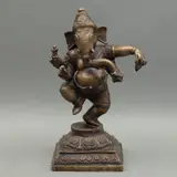 Ganesha, INDIA, SIGLO XX, Bronce, acabado dorado