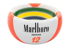 MARLBORO MCLAREN F1 TEAM by Ayrton Senna, Escultura de cristal en forma de bowl, pintada a mano, offered May 2024