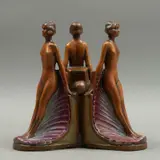 Alegoría de las Tres Gracias, PRIMERA MITAD DEL SIGLO XX, Bronce, patinado polícromo, estilo ART DECO