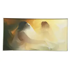 Jorge Edgardo R, Mujeres en fondo amarillo, 1971, Óleo sobre tela