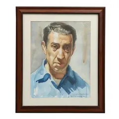 A. Navarrete, Autorretrato, 1971, Acuarela sobre papel
