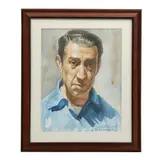 A. Navarrete, Autorretrato, 1971, Acuarela sobre papel