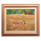 Trinidad Osorio, Mujeres en campo de flores, Serigrafía 236 / 275