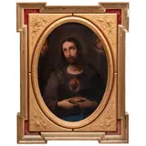 Sagrado Corazón de Jesús, MÉXICO, SIGLO XIX, Óleo sobre tela