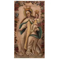 Virgen de la Merced, MÉXICO, SIGLO XIX, Óleo sobre tela