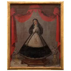 Virgen de la Soledad, MÉXICO, SIGLO XVIII, Óleo sobre tela