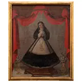 Virgen de la Soledad, MÉXICO, SIGLO XVIII, Óleo sobre tela