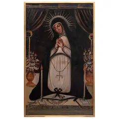 Virgen de la Soledad, MÉXICO, SIGLO XIX, Óleo sobre tela