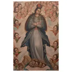Nuestra Señora de los Gozos, MÉXICO, FINALES DEL SIGLO XVII, Óleo sobre tela