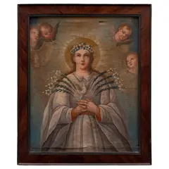 Nuestra Señora de los Gozos, MÉXICO, SIGLO XIX, Óleo sobre tela