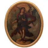 San Gabriel Arcángel, MÉXICO, SIGLO XIX, Óleo sobre tela