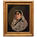 Retrato de Dama, ESPAÑA, SIGLO XIX, Óleo sobre tela