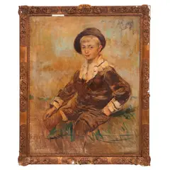 Jean Laudy, RETRATO DE NIÑO, Óleo sobre tela