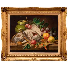 Charles Thomas Bale, BODEGÓN CON PIEZAS DE CAZA, Óleo sobre tela