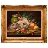 Charles Thomas Bale, BODEGÓN CON PIEZAS DE CAZA, Óleo sobre tela