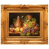 Charles Thomas Bale, BODEGÓN CON UVAS, Óleo sobre tela
