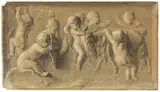 Jacob de Wit, Puttengruppe mit Ziegenbock, Papier