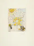 Salvador Dalí, Auktion 404, Los 431, 1970, Aquarellierte Aquatintaradierung auf ARCHES FRANCE (Wasserzeichen)