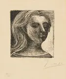 Tête de Femme, Face et Profil by Pablo Picasso, 1925, Lithografie auf Japan, sold Jun 2017