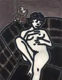 C. O. Paeffgen, Akt mit Teddybären, 1981, Acryl auf Leinwand