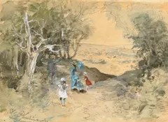 Alexandre Ferdinandus, Auktion 407, Los 428, Aquarell und Bleistift (weiß gehöht) auf Papier
