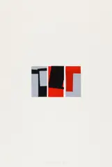 Dreiteilige Miniatur by Blinky Palermo, 1972, Farbiger Folien-Prägedruck auf Aquarellbütten, sold May 2017