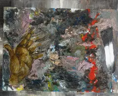 "HAND + FEDER" by Markus Lüpertz, 2002, Öl auf Leinwand, sold May 2017