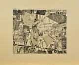 Horst Janssen, in Hoffnung auf 1 neue Heimat, 1968, Farblithografie auf leichtem Karton