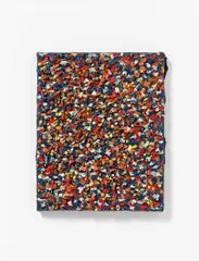 "Vulkan, Blau Gold - Rot Schwarz" by Bernd Schwarzer, 1973-1975, Öl auf Leinwand, sold Dec 2020