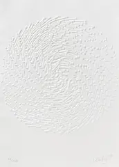 Günther Uecker, JeKi Kreis (Spirale), 2009, Prägedruck auf handgeschöpftem Bütten