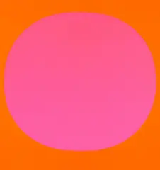 Zweimal Rot/leuchtrot kalt auf rot-orange by Rupprecht Geiger, 1968, Serigrafie auf Karton, sold Jun 2017