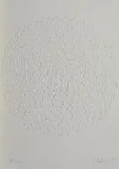 Günther Uecker, JeKi Kreis (Spirale), 2009, Prägedruck auf handgeschöpftem Bütten