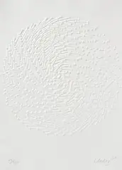 Günther Uecker, JeKi Kreis (Spirale), 2009, Prägedruck auf handgeschöpftem Bütten
